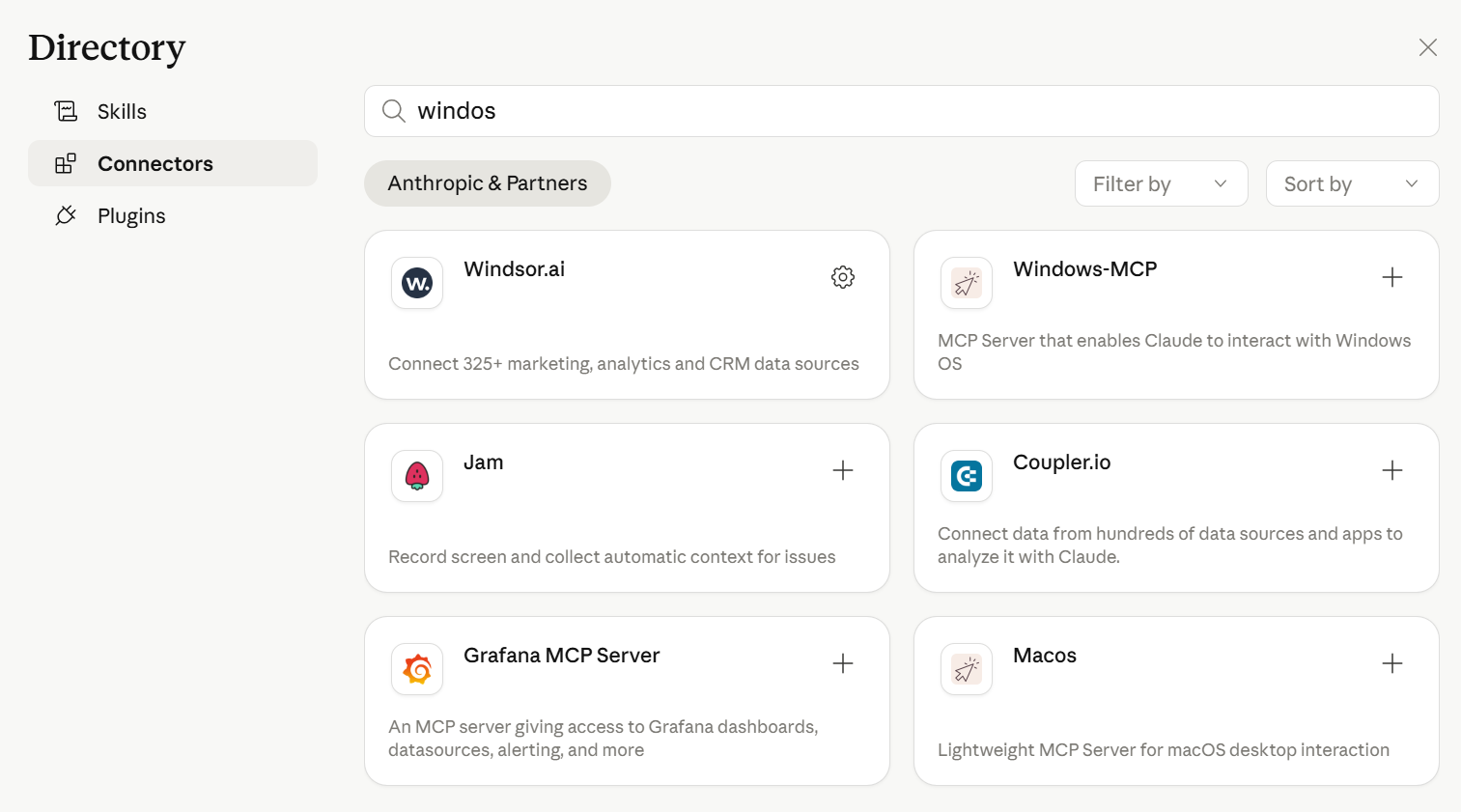 Open Claude settings and install the official Windsor MCP connector to access Search Console data