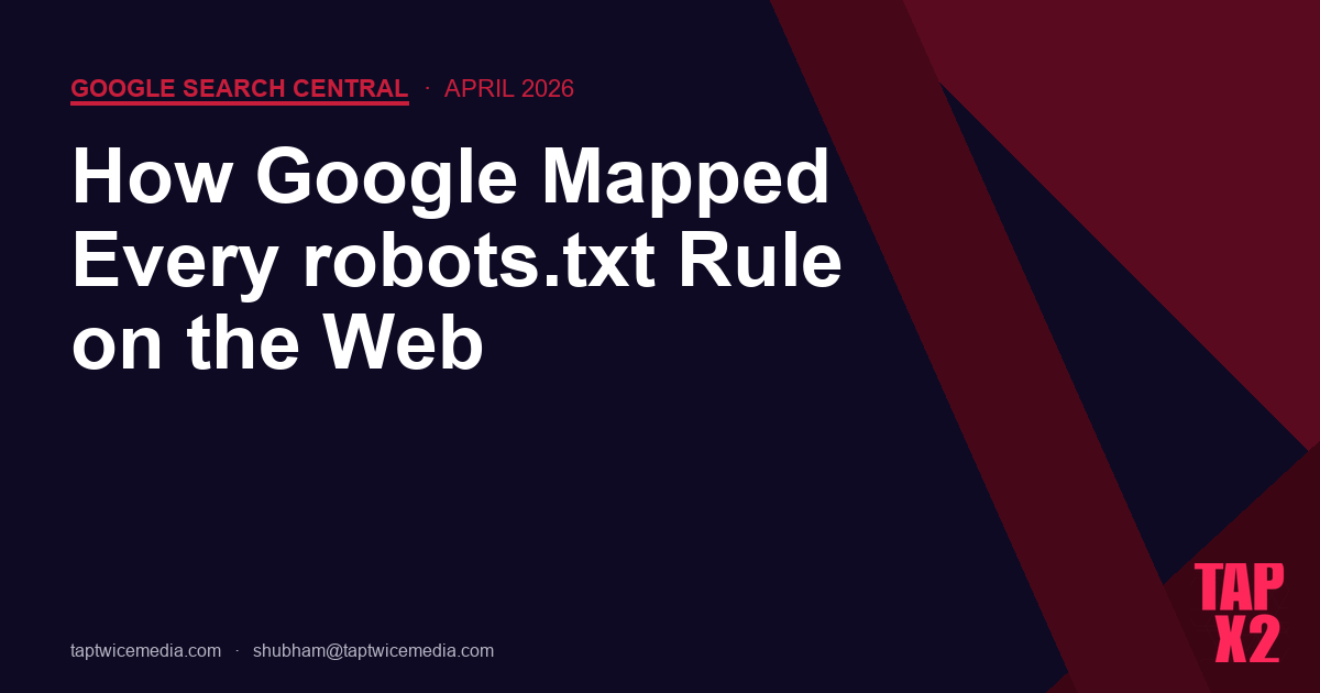 How Google Mapped Every robots.txt Rule on the Web — Taptwice Media