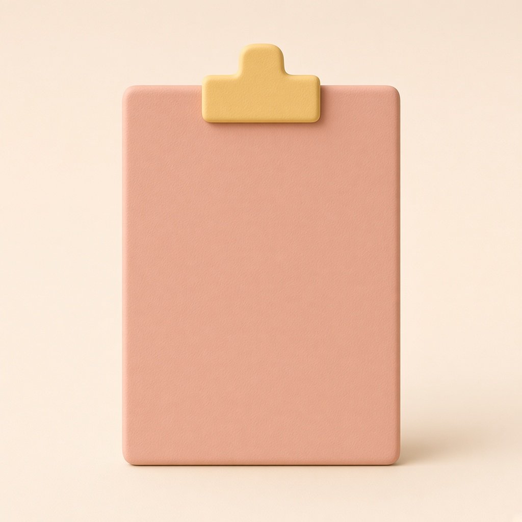 Blank blush clay clipboard with a butter clip