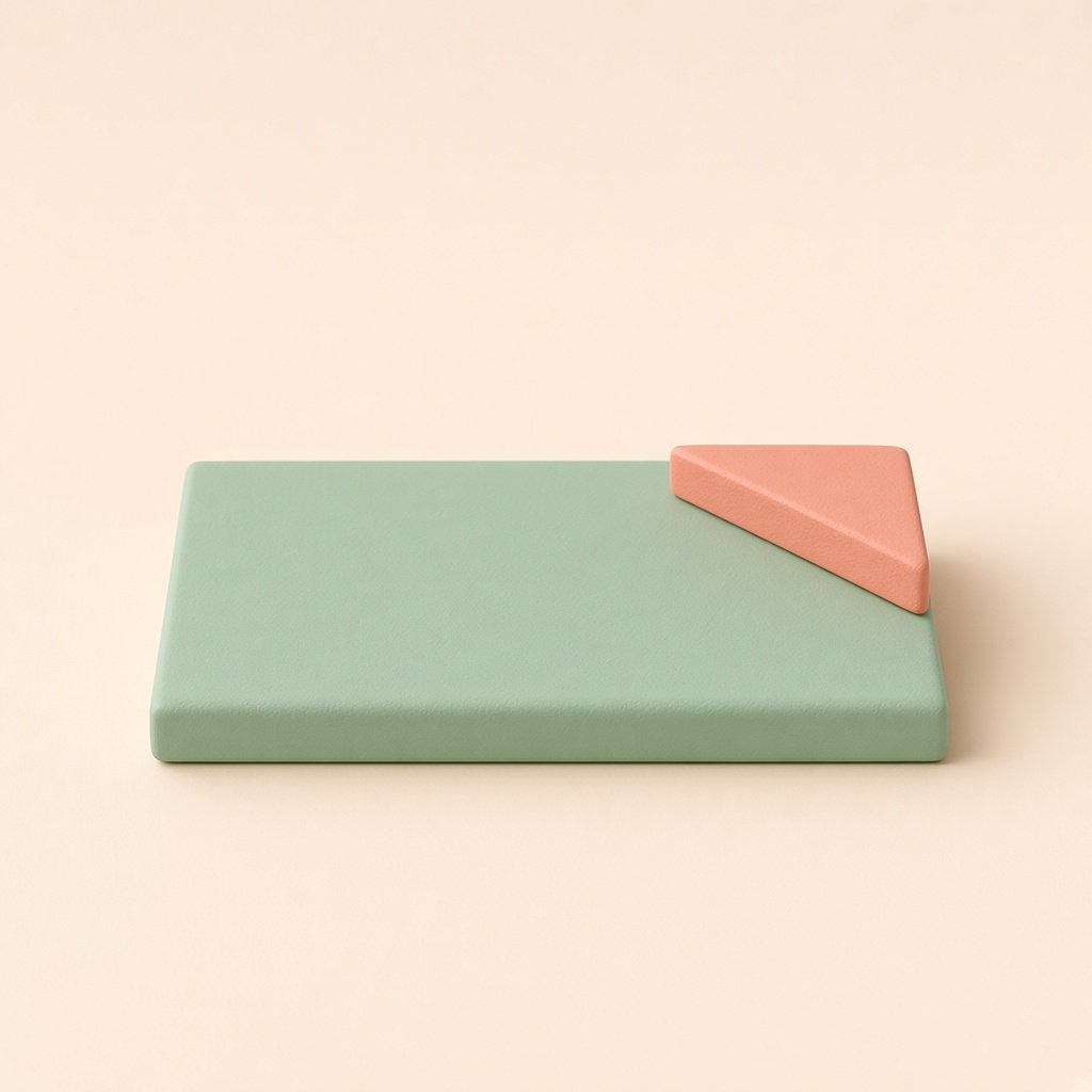 Mint clay slab with a coral corner marker