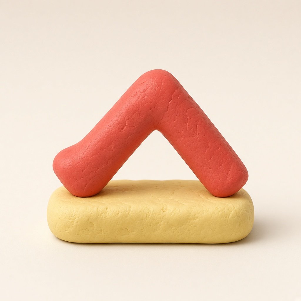 Coral clay mark on a butter plinth