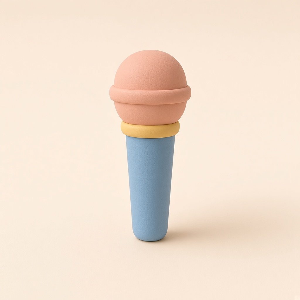 Clay illustration of a microphone