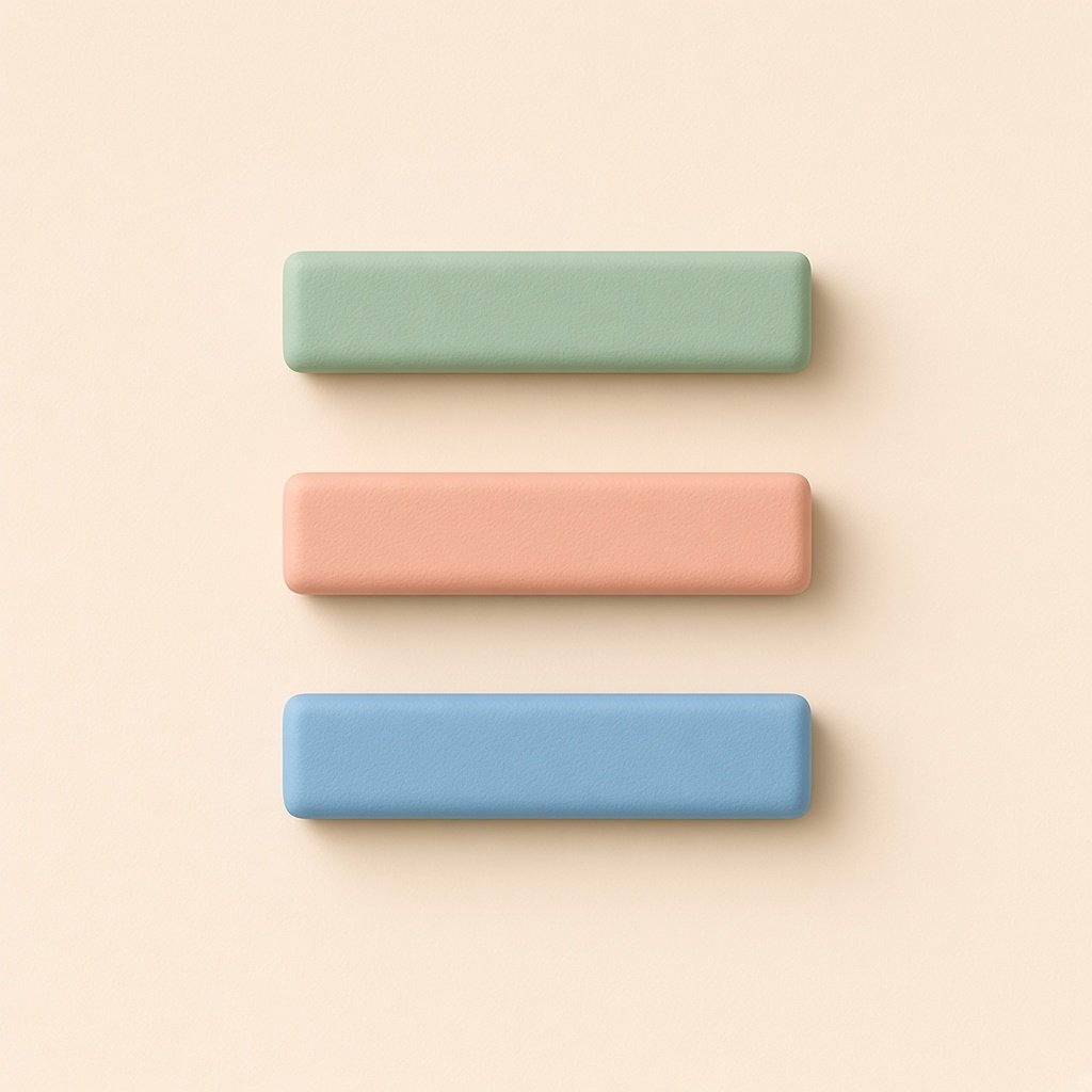 Three separated clay bars