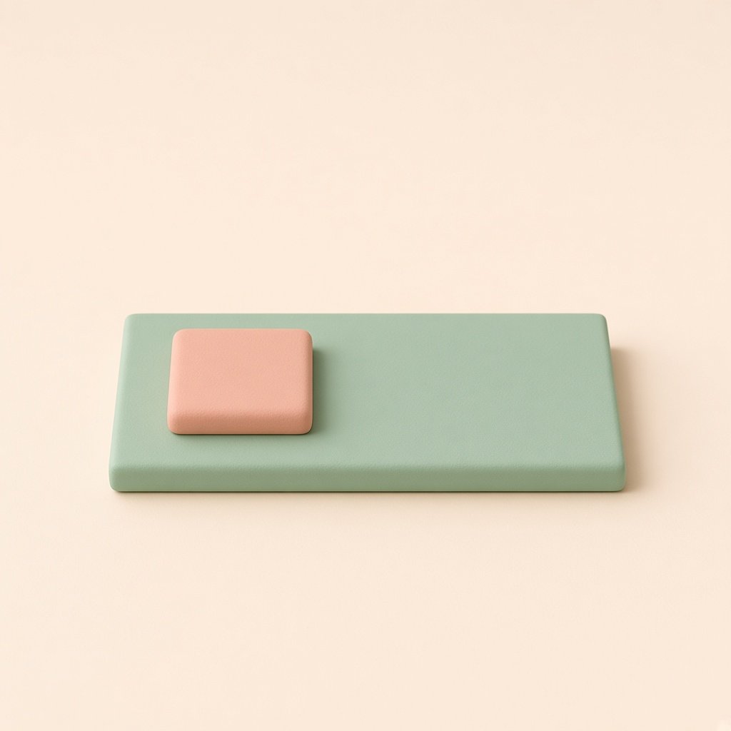A coral clay slab on a wider mint slab